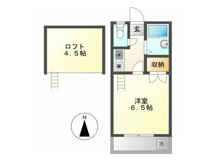 エムパレスII(1K/1階)の間取り写真
