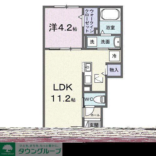 イノセントパーク(1LDK/1階)の間取り写真