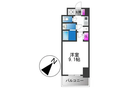 S-RESIDENCE堺BLAZE(1K/4階)の間取り写真
