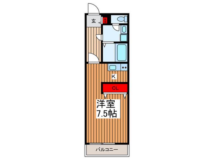 リースランド浦和(1K/2階)の間取り写真