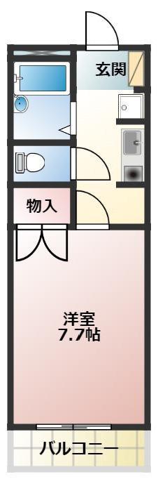 萌黄館 A棟(1K/1階)の間取り写真
