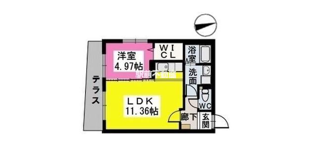 ヴィラジャスミン(1LDK/1階)の間取り写真