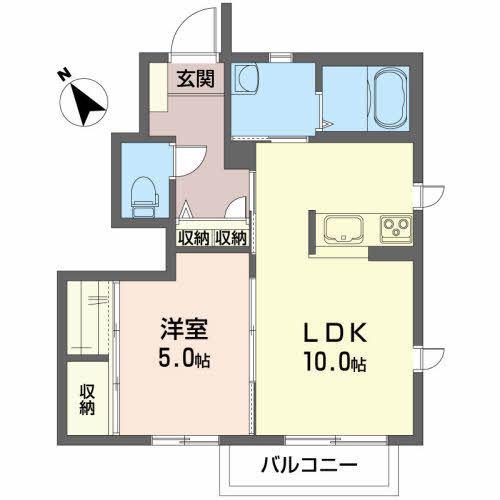 サクラメント(1LDK/1階)の間取り写真