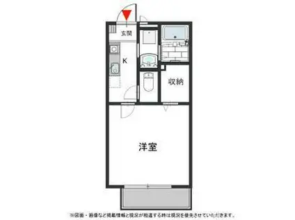 山麓荘(1K/1階)の間取り写真