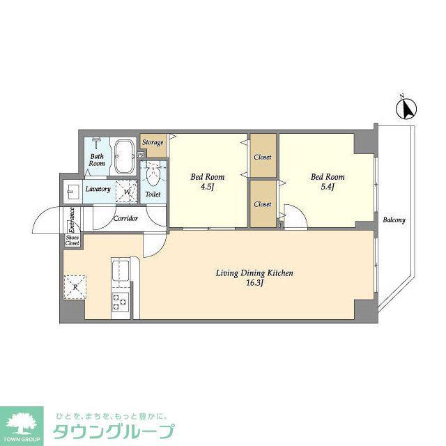 アルファコート町屋(2LDK/3階)の間取り写真