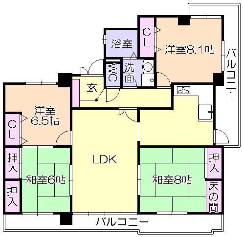 グランドシャルマン(4LDK/7階)の間取り写真