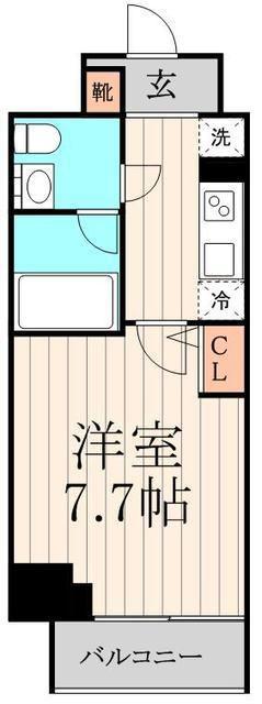 メビウス森下(1K/9階)の間取り写真