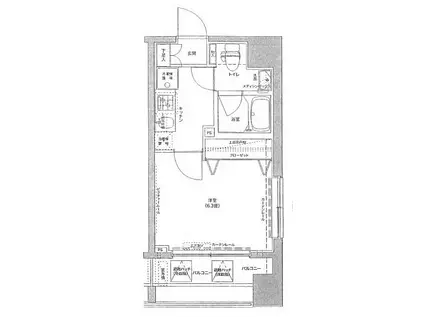 リクレイシア西横浜(1K/7階)の間取り写真