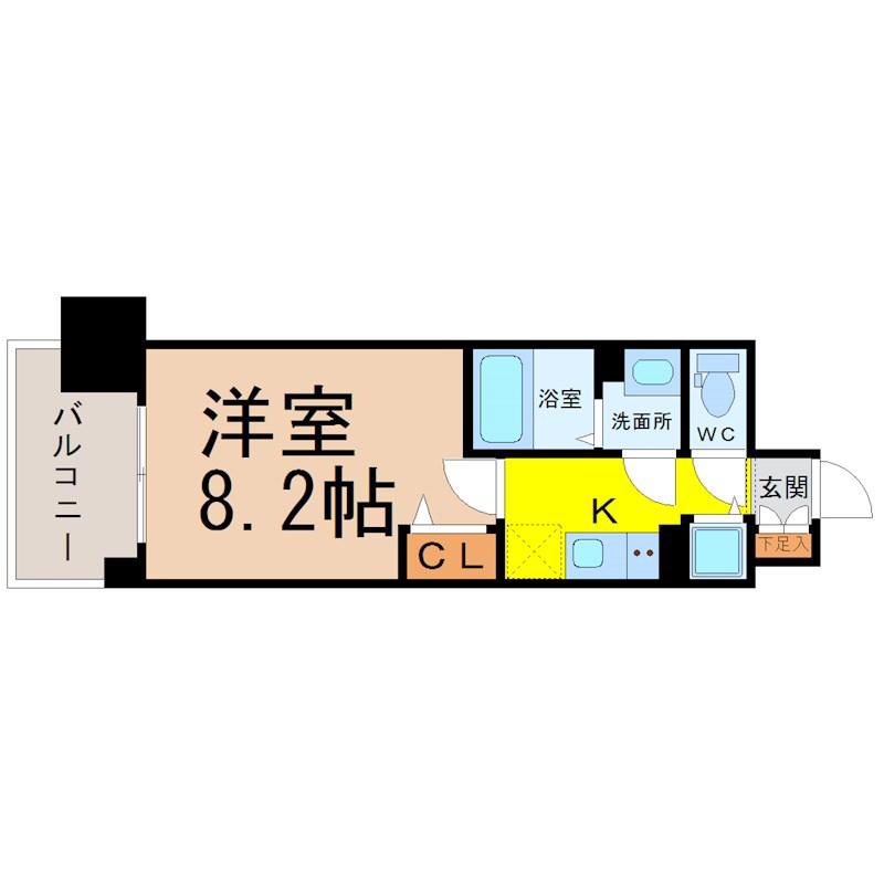 プレサンスジェネ千種内山II(1K/9階)の間取り写真