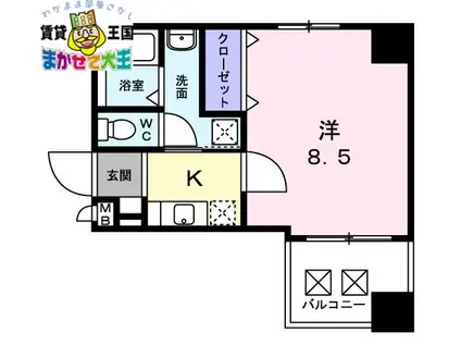 フリーデンST(1K/4階)の間取り写真