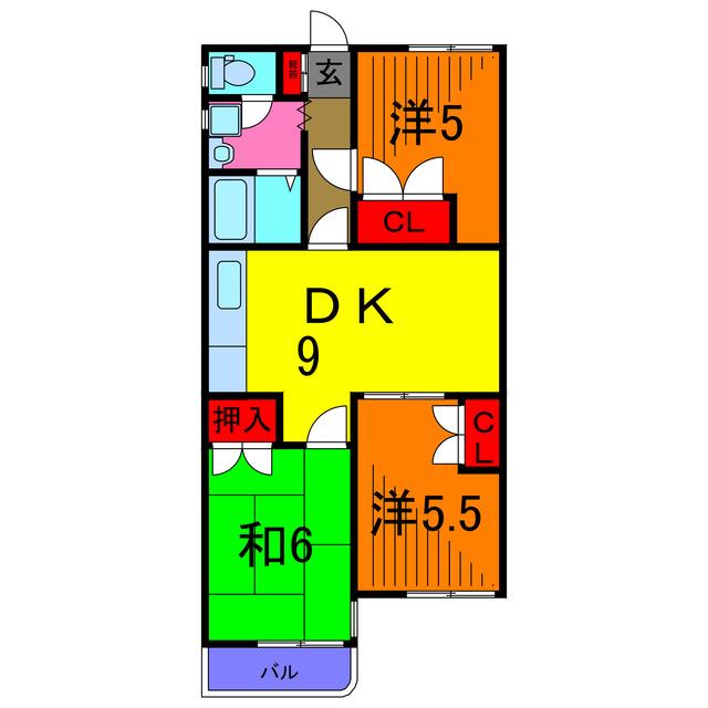 エクセルエステートヨシダ1(3DK/1階)の間取り写真