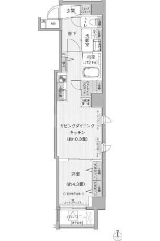 クリスタルパレス蒲西(1LDK/5階)の間取り写真