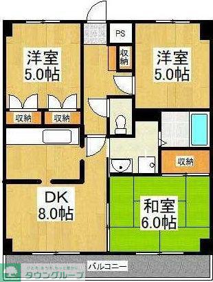 シャトルブラウンA(3DK/3階)の間取り写真
