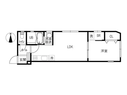 フェリチェート(1LDK/1階)の間取り写真