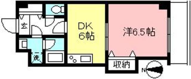 ジュネスコート(1DK/4階)の間取り写真