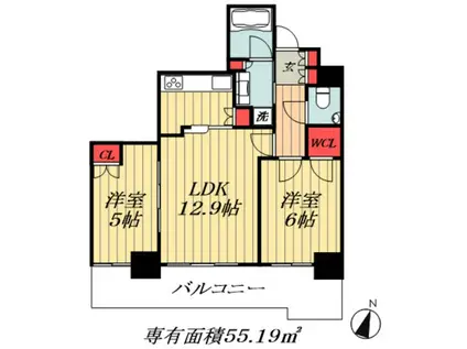 プラウドタワー船橋(2LDK/3階)の間取り写真