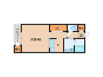 イリーニSAKO(1K/2階)の間取り写真