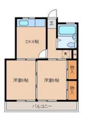杉本ビル(2DK/3階)の間取り写真