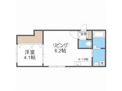 FLATS LIDO(1DK/4階)の間取り写真