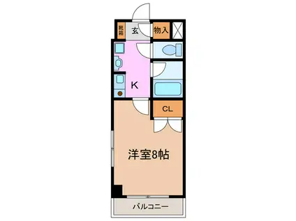 ベルステージ竹の山I(1K/2階)の間取り写真