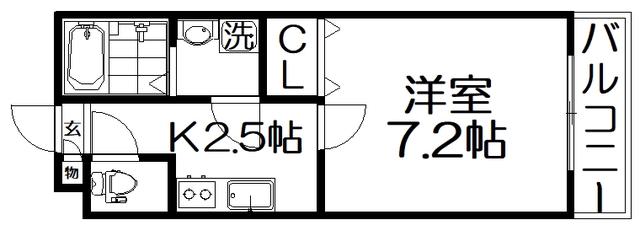 プレゾン(1K/1階)の間取り写真