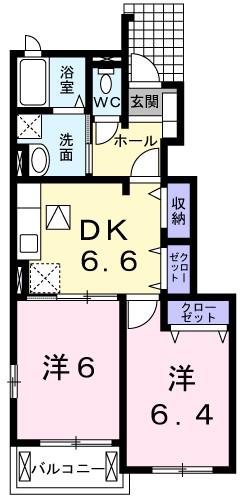 ブライト・アンジュ(2DK/1階)の間取り写真