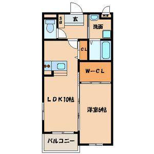 プレステージ中原東(1LDK/2階)の間取り写真