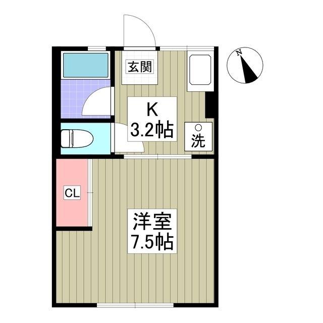 サンライフ21(1K/1階)の間取り写真