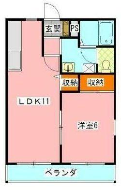 クレストB(1LDK/2階)の間取り写真