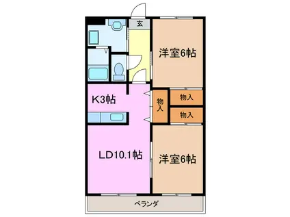 アンジュ神ノ倉(2LDK/1階)の間取り写真