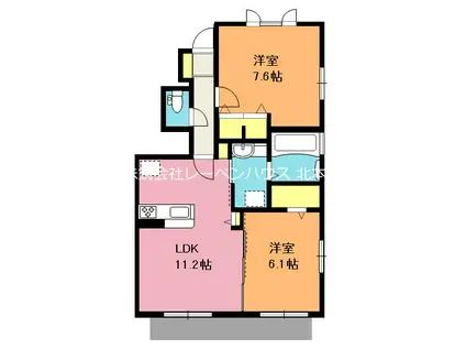 ディアコートK(2LDK/1階)の間取り写真