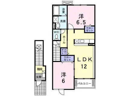 サニ-ヒルズ サウスB(2LDK/2階)の間取り写真