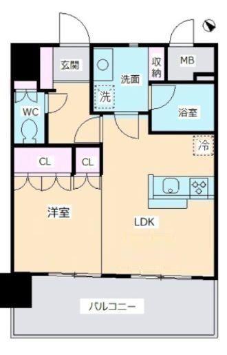デル・スール テラス(1LDK/8階)の間取り写真