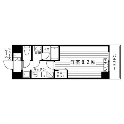 セレーナ南柏(1K/6階)の間取り写真