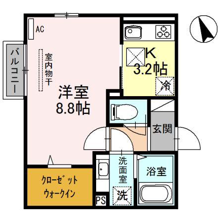 アーバンヴィラ(1K/1階)の間取り写真