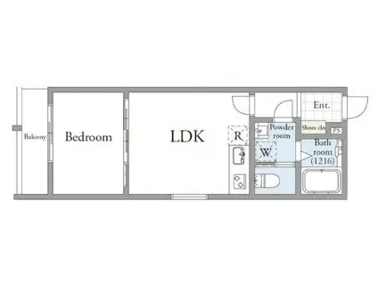 アーベインテラス南千住(1LDK/2階)の間取り写真