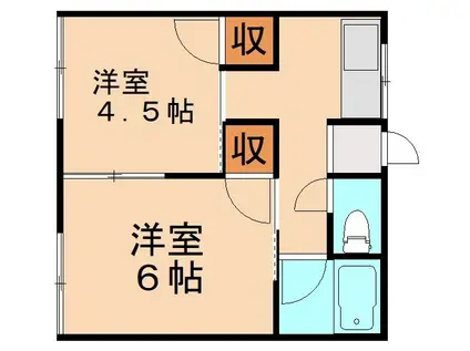 コーポミニ(2K/1階)の間取り写真