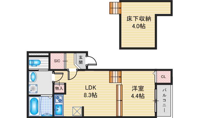 ハーモニーテラス坂井戸町(1SLDK/1階)の間取り写真