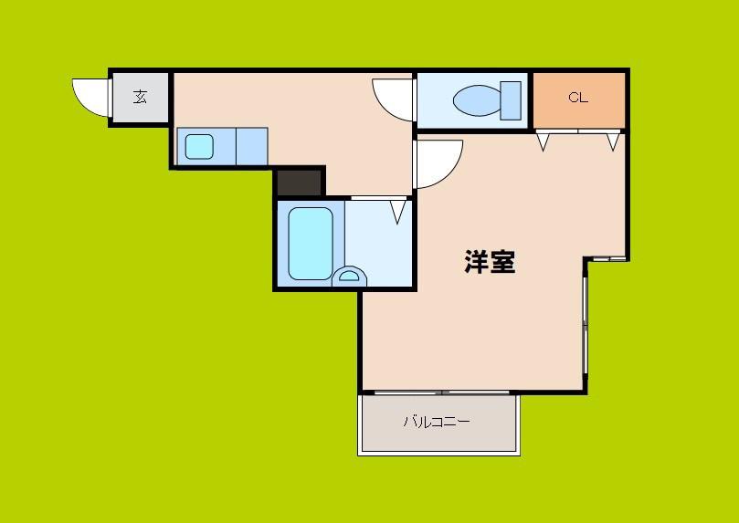 メゾンサンワ西長堀(1K/5階)の間取り写真