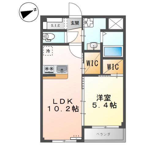 ＪＲ山陽本線 東福山駅 徒歩63分 2階建 築9年(1LDK/1階)の間取り写真