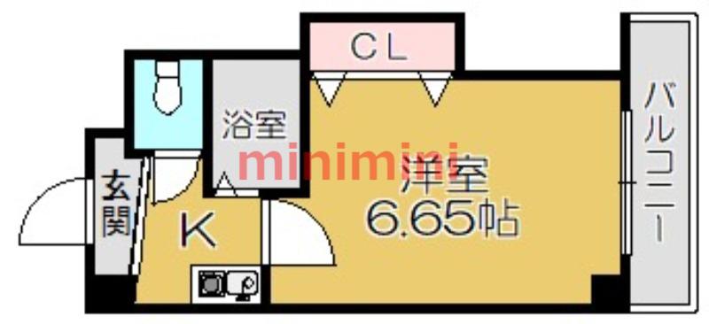 ベルメゾン千里山(1K/4階)の間取り写真