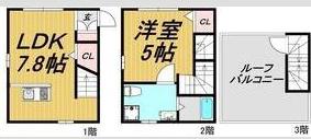 LECOCON江南(1LDK/1階)の間取り写真
