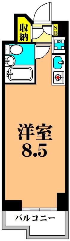 三越ゼームス坂マンション(ワンルーム/4階)の間取り写真