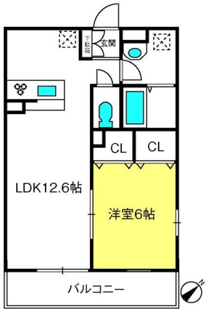 リブリ・TYU(1LDK/1階)の間取り写真