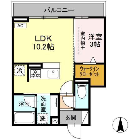 NOVELLA(1LDK/3階)の間取り写真