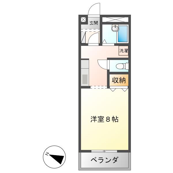 ツインパルII(1K/3階)の間取り写真