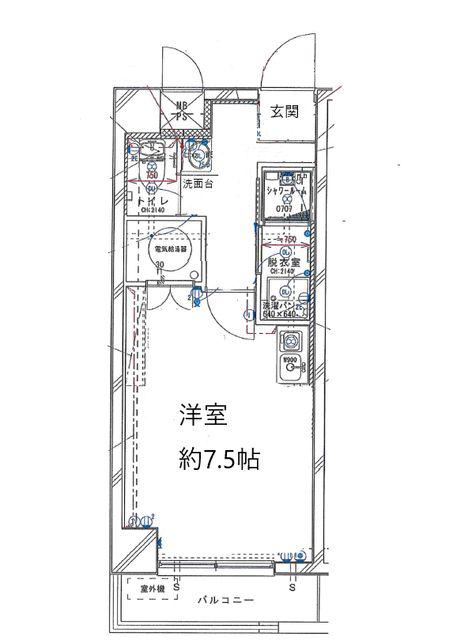 ハイツ新富町(ワンルーム/2階)の間取り写真