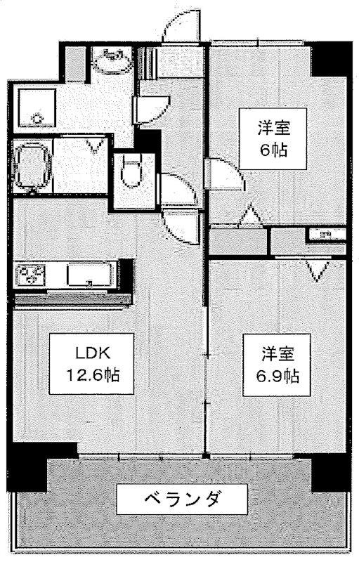 エスペランサ光が丘(2LDK/2階)の間取り写真