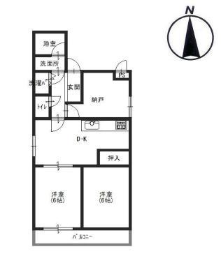 ロイヤルメゾン岡本III(3DK/2階)の間取り写真