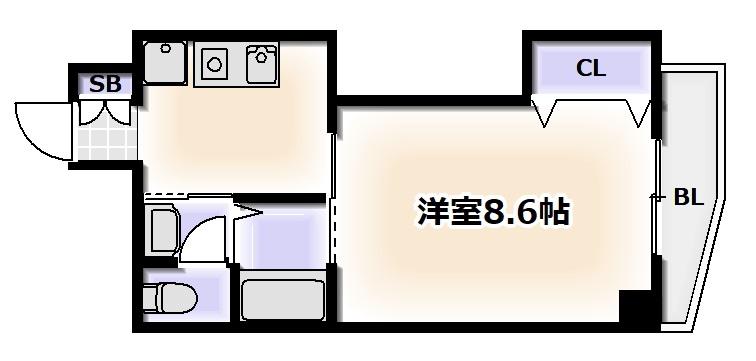 アンソレイユ天王寺北(1K/3階)の間取り写真